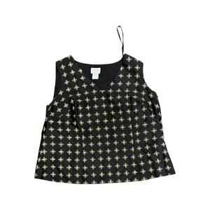 Oscar de la Renta Black Embroidered Sleeveless Tank Top Plus Size 22W